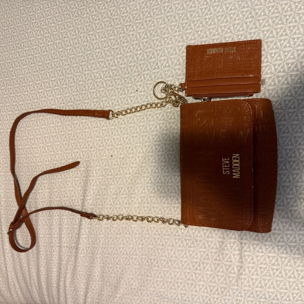 Steve Madden Tan Crossbody Bag with Coin Pouch